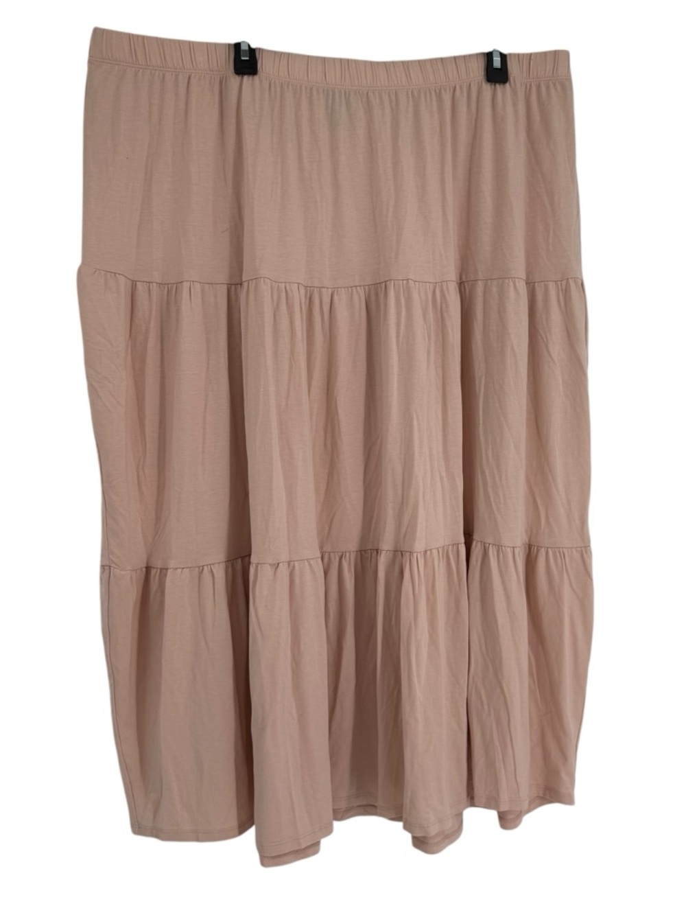 Eileen Fisher pink Tiered Maxi Skirt Elastic Waist Boho Flowy Size 2X Pull On